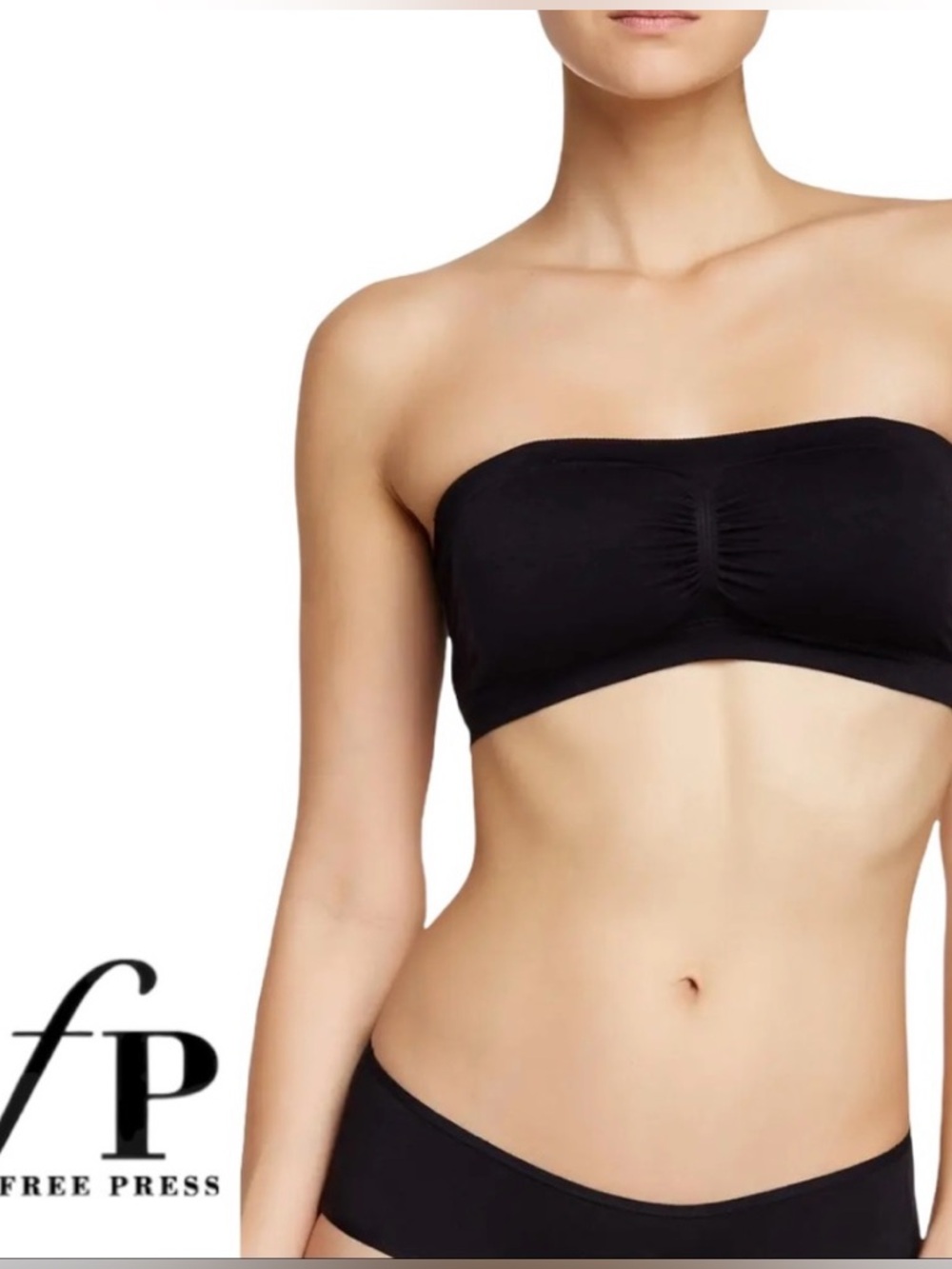 Free Press Seamless Bandeau Bralette Womens Black S/M NWT